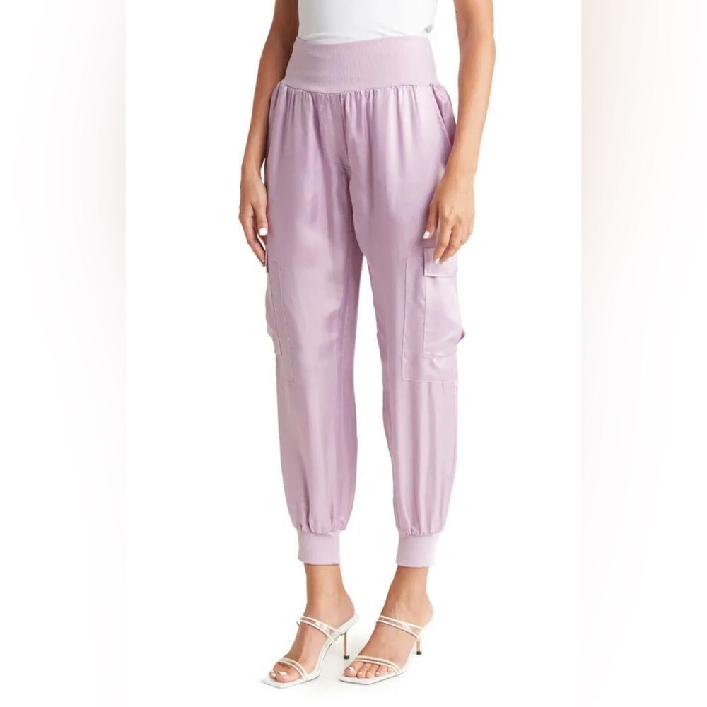 Cinq A Sept Tous Les Jours Giles Satin  Lilac Jogger Pants Small